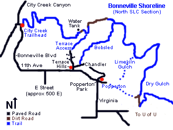 Bonneville Shoreline North Map