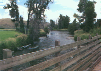 View of the Weber River from trail bridge