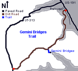 Gemini Bridges Trail Map