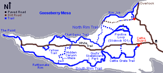 Gooseberry Mesa Map