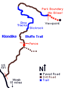 Klondike Cliffs Trail Map