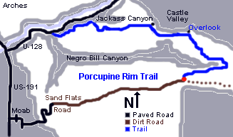 Porcupine Rim Trail Map