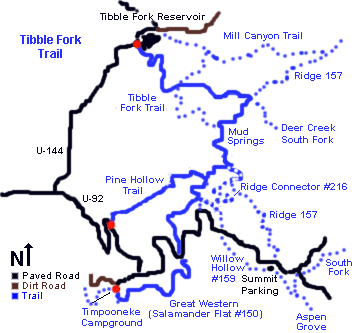 Tibble Fork Trail Map